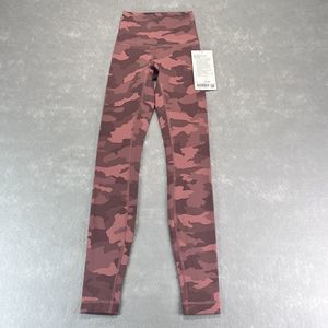 Lululemon Wunder Train Leggings Womens Camo Brier Rose Size 0 High Rise